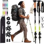 TrailBuddy Collapsible Hiking Poles - Ultralight Aluminum Trekking Poles for Hiking, Camping & Backpacking - Pair of 2 Adjustable Walking Sticks w/Cork Grip
