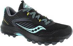 Saucony Womens Excursion Tr15 Trail Running Shoe, Black/Mint/Yellow, 8.5