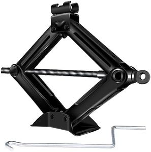 Cric a forbice 2T, cric portatile compatto, facile da riporre e trasportare, portata di sollevamento da 115 mm a 390 mm, ripiano regolabile a 360 gradi, per riparazione auto