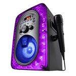 AKAI A58103 Vibes Bluetooth Party speaker with LED lights that synchronise with the music, Karaoke Function with CD/CD+G Playback, Microphone Included, 8W RMS, Black