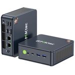 GMKtec Mini PC 5700U, M5 Pro Dual LAN 2.5G Desktop Computer with 11 Pro, AMD Ryzen 7 5700U (8C/16T 4.30Ghz), 32G DDR4 RAM + 1TB Hard Drive PCle SSD, WiFi 6E, USB3.2, USB-C, BT 5.2, DP, HDMI