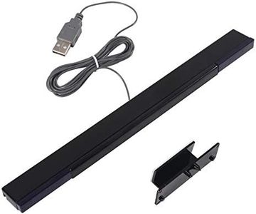 Aokin USB Sensor Bar for Wii, Replacement USB Wired Infrared Ray Sensor Bar for Nintendo Wii, Wii U, and PC, Includes Stand, Black