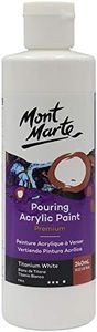 MONT MARTE Premium Pouring Acrylic Paint, 240ml (8.11oz), Titanium White, Pre-Mixed Acrylic Paint, Suitable for a Variety of Surfaces Including Stretched Canvas, Wood, MDF and Air Drying Clay