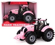 ToylandⓇ Friction Powered Farm Tractor With Opening Bonnet - Available In Pink, Blue, Red & Green (PINK)