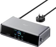 Anker Prime Docking Station (DL7400), 14-Port Triple Display with DisplayLink, 140W Max, Smart Display, Built-in Cooling Fan, Up to 8K, for macOS and Windows (Install The Latest DisplayLink Driver)