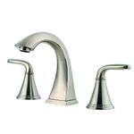 Pfister Pasadena Brushed Nickel Bathroom Faucet, 2-Handle 8-inch Widespread Bathroom Vanity Faucet with Push and Seal Bathroom Sink Drain, Transitional Bathroom Décor, 3 Hole Bathroom Sink Faucet