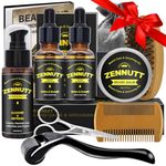 Beard Kit,Beard Growth Care Grooming Kit w/Beard Wash/Shampoo,2 Pack Beard Growth Oil,Beard Balm,Beard Brush,Beard Comb,Scissors,Best Beard Mens Gifts for Men Dad Him Christmas