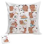 Bubu Dudu Cushion Love Gift for Birthday | Gift for Wife Cushion Cover with Filler AT-10