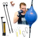 Speed Punching Bag for Adults - Unisex Double End Bag Boxing for All Ages | Boxing Bag for Home Training | Speed Bags for Boxing | Boxing Equipment with Adjustable Cord, Installation Hooks & Air Pump