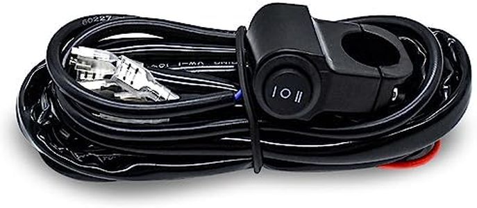 Shkalacar Kit Cablaggio Barra Luminosa a LED, 180W 3 Cavi 16 AWG LED Cablaggio Moto con Relè 12V 40A e Interruttore di Controllo per Passare da Una modalità All'altra