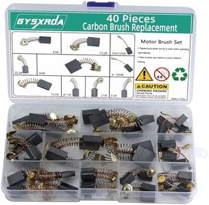 Gysxrda Electric Motor Carbon Brushes Set - 40 Pack Replacement Repair Kit with 10 Sizes, Suitable for Repair Power Tools Part