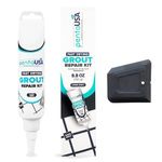 PentaUSA Tile Grout Repair Kit - 8.8 oz Dark Grey Color Premix Grout Paint Tube with Applicator Spatula - Restore, Repair, Renew Tile Joints, Fast Drying, Odorless Formula (Dark Grey, 8.8oz - 250gr)