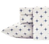 Poppy & Fritz - Twin Sheets, Cotton Percale Bedding Set, Crisp & Cool, Lightweight Home Decor (Compass, Twin)