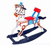 Channapatna Wooden Rocking Horse (White, Ivory, Orange), Toddlers