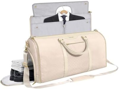 Garment Bag for Travel, Carry On Garment bag, Convertible Duffel Bag with Shoe Compartment, Perfect for Business Trips and Weekend Getaways (Beige3)