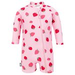 Jan & Jul Quick-Dry Long Sleeve Toddler Girl Rash Guard, UPF 50+ (2T, Pink Strawberry)