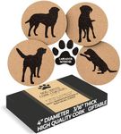 Labrador Retriever Lovers Cork Drink Coasters - Set of 4 Dog Coasters with Protective Bottom - Labrador Retriever Decor Coasters for Drinks - Great Gift Idea for Labrador Retriever Moms & Dads