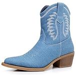 GLOBALWIN Women's Blue Denim Boots 