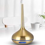 Diffuser, 120ML 7 Colors LED Night Light Quiet Essential Oil Diffuser Humidifier Portable Essential Oil Fragrance Atomizer Humidifier Gold for Home Office Living Room SPA Massage
