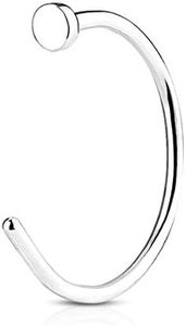 FIFTH CUE Flat Disc Nose Hoop 316L Surgical Steel Ring (Steel | 18GA | 10mm)