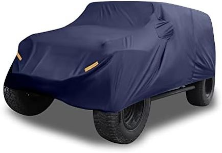 X AUTOHAUX SUV Car Cover Fit for Jeep Wrangler JK JL 2 Door 2007-2021 Outdoor Waterproof Sun Rain Dust Wind Snow Protection 210D Oxford Navy Blue