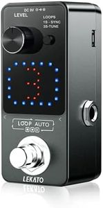 LEKATO Guitar Loop Effect Pedal Triple Looper Pedal with SYNC & Tuner Function,Looper Tuner Pedal with Screen for Electric Guitar Bass Unlimited Overdub Loop Effect Pedal 3 Loops 18 Mins Record Time