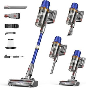 iXlion Cordless Vacuum Cleaner - Powerful Stick Vacuum with HEPA Filter, 55-Min Runtime, LED Light, Anti-Tangle Brush, Detachable Battery, Lightweight for Home, Pet Hair, Carpets & Hard Floors