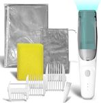 JADE KIT Baby Hair Trimmer With Vacuum - 3 Guide Combs - Rechargeable Hair Clippers for Kids Home DIY Quiet Hair Clippers for Kids/Baby Hair Trimmer, White