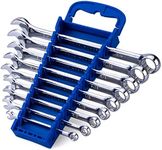 Max Torque 9-Piece Premium Combination Wrench Set, Standard Inch Sizes from 1/4” to 3/4” with Rack Organizer | Chrome Vanadium Steel, Long Pattern Design, Mirror Chrome Finish, Open and Box Ends