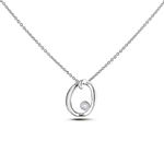 Diamond Letter Necklace Letter O, Sterling Silver Initial Necklace with 0.03 Carat Certified Canadian Diamonds | POLAR LIGHT Diamonds Jewelry for Women