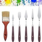 6 Pieces Palette Knife, Stainless Artist Painting Knives Set, Flexible Spatula Palette Knives Palette Knife Set for Oil Painting, Acrylic Painting, Color Mixing and Thick Paint Applications