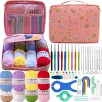 ZICALSO Crochet Kit for Beginners Adults,Beginner Crochet Kits with Yarn,Learn to Crochet Kit,Crochet Supplies,Ergonomic Crochet Hooks and Small Crochet Hooks