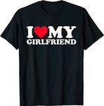 I Love My Girlfriend Shirt I Heart My Girlfriend Shirt GF T-Shirt (Black,L)