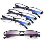 TERAISE Reading Glasses 4-Pack Blue Light Blocking Reader Glasses for Men and Women Ultralight Computer Eyeglasses Prevent Eye Fatigue Include 1-Pack Reading Sunglasses Outdoor Anti- UV(2.0X)