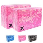 Xn8 Sports Yoga Block Set, Non-Slip Brick for Pilates Flexibility Body Balance, Easy Grip Surface for Stability, Strength Training and Deepen Poses Exercise, Pink, Set of 2