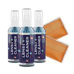 ULTRAVUE Gel Lens Cleaner Kit - 3 x 2oz Travel Size Eye Glasses Cleaner Gel Spray + 2 Microfiber Cleaning Cloths - Safe for All Lenses (AR Coated Included), Eyeglasses and Screens - Cobalt