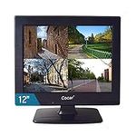 CCTV Monitor, 12 inch LCD Security Monitor HDMI VGA AV & BNC 4:3 HD Computer Monitor Display LCD Screen with 2 Built-in Speakers USB Drive Player for Home/Store Surveillance Camera STB PC