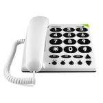 Doro PhoneEasy 311c Landline Phone - Big Button Corded House Phone - Ideal for the Elderly - 3 One-Touch Memories - Visual Ring Indicator - No Answerphone (White) [UK and Irish Version]