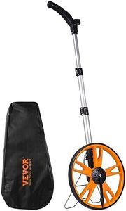 VEVOR Measuring Wheel in Feet or Meters,12.5 in Wheel Diameter, 40.94-27.95 in Telescoping Measure Wheel, Measurement 0-9,999ft/m with Back Bag, Suitable for Lawn/Hard/Soft/Wood Road Measuring