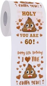 60th Birthday Gifts for Women, Men, Her, Him - Happy Prank Toilet Paper - 60th Birthday Decorations, Party Supplies Favors - 60 Years Old Funny Gag Gift Ideas, Novelty Bday Present for Friends, Family