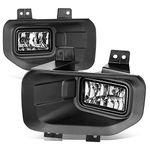 DNA MOTORING FL-ZTL-NS810-CH Pair of Reflector Beam Fog Lights w/Bezels Compatible with 15-17 F150,Chrome Housing Clear Lens