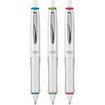 PILOT Dr. Grip PureWhite Refillable & Retractable Ballpoint Pen, Medium Point, with Assorted Color Accents, Black Ink, 3-Pack (14631)