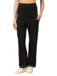 The Mom Store Maternity Knit Denims with Belly Support Pant | Stretchable Pregnancy and Post Partum Pant | Light Wash | Black | L