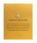 ZYAWP Friendship Compass Necklace,Graduation Gifts for Her, Best Friend Birthday Gifts,Dainty Meaning Card Compass Pendant Necklace for Women and Sisters