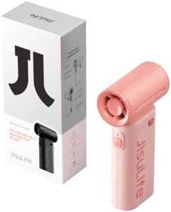 JISULIFE Portable Handheld Fan Life9, Turbo Power High Speed Air [12H Max Cooling Time], 5 Gear Wind, 3600mAh Rechargeable, Mini Pocket Design, Personal Fan for Travel Concerts Camping Makeup - Pink