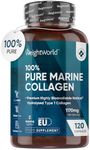 100% Pure Marine Collagen Capsules - 120 Capsules (Not Collagen Powder/Collagen Tablets) - 2 Months Supply - Collagen Supplements for Women & Men - Premium Naticol Type 1 Hydrolysed Collagen Peptides