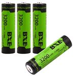 High-Capacity Rechargeable Battery,3.7V 3200mah Lithium Ion batteries ，4Pcs battery for headlamp,torches,doorbell…