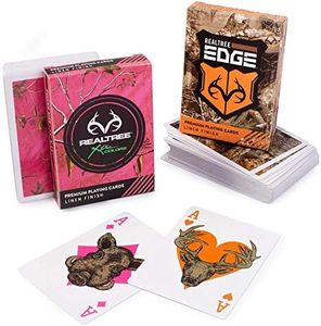 Brybelly Realtree Camouflage Playing Card Deck|Premium Woodland Standard Poker Size Camo Playing Cards|Woodland and Pink Paradise Set