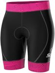 SLS3 Triathlon Shorts Women, Slim Athletic Fit - Womens Tri Shorts for All Abilities, Super Comfy with Soft Chamois Pad (Pippa Pink, Large)