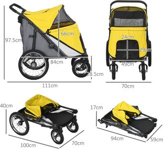 PawHut Foldable Pet Stroller – Lightweight, Portable, Blue